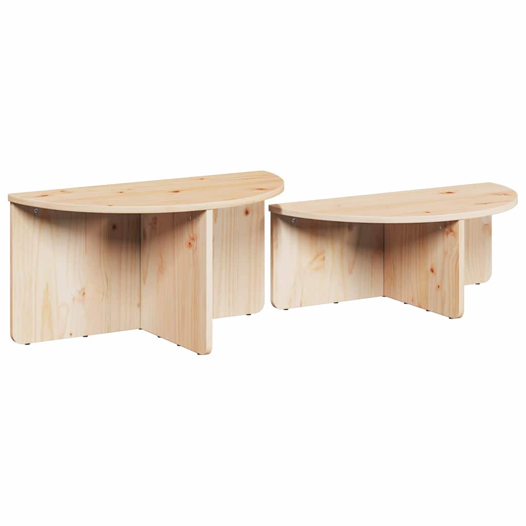 Salongbord Sofabord Tre 2 stk Naturlig 79 x 39.5 x 40 cm Massiv furu tre
