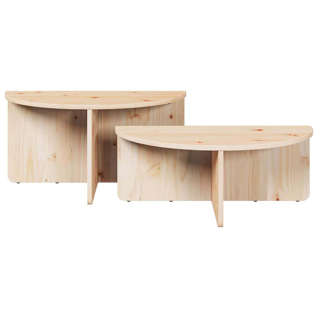 Salongbord Sofabord Tre 2 stk Naturlig 79 x 39.5 x 40 cm Massiv furu tre