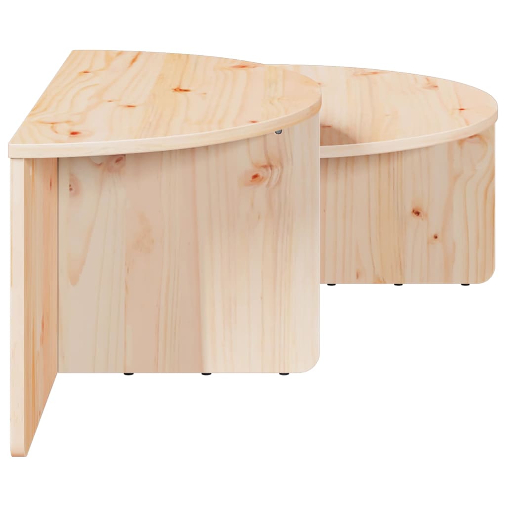 Salongbord Sofabord Tre 2 stk Naturlig 79 x 39.5 x 40 cm Massiv furu tre