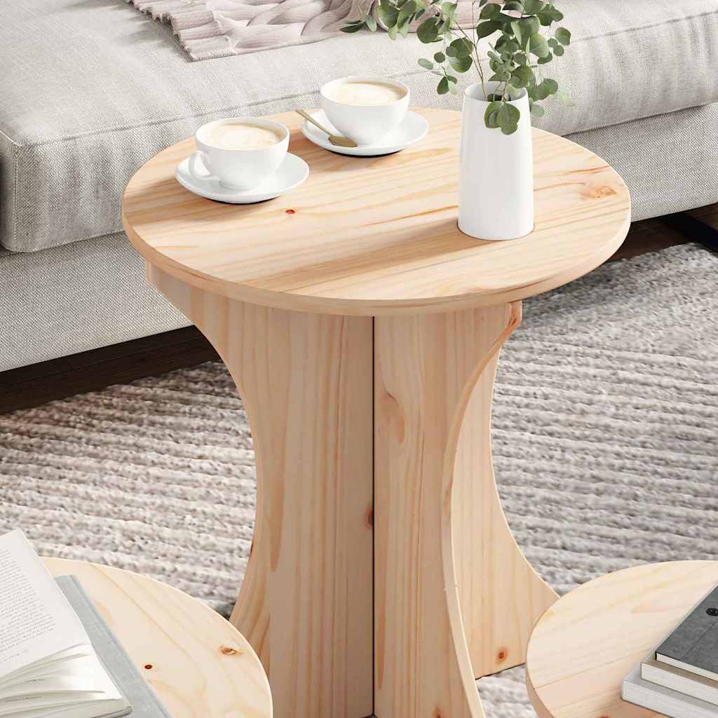 Salongbord Sofabord Tre 3 stk Naturlig 46 x 46 x 47 cm Massiv furu tre