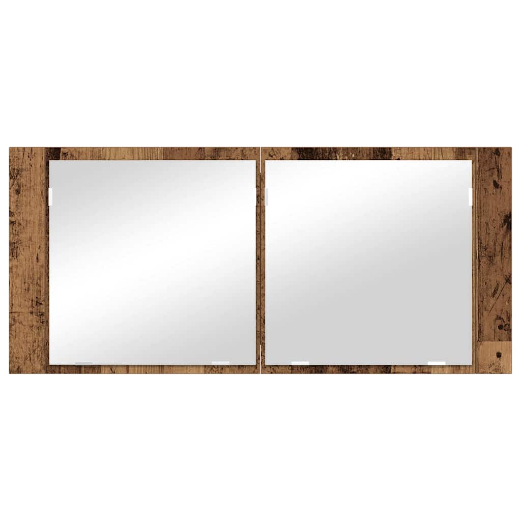 Baderomsspeil LED Speilskap Gammelt Tre Tre, Glass 100 x 45 cm