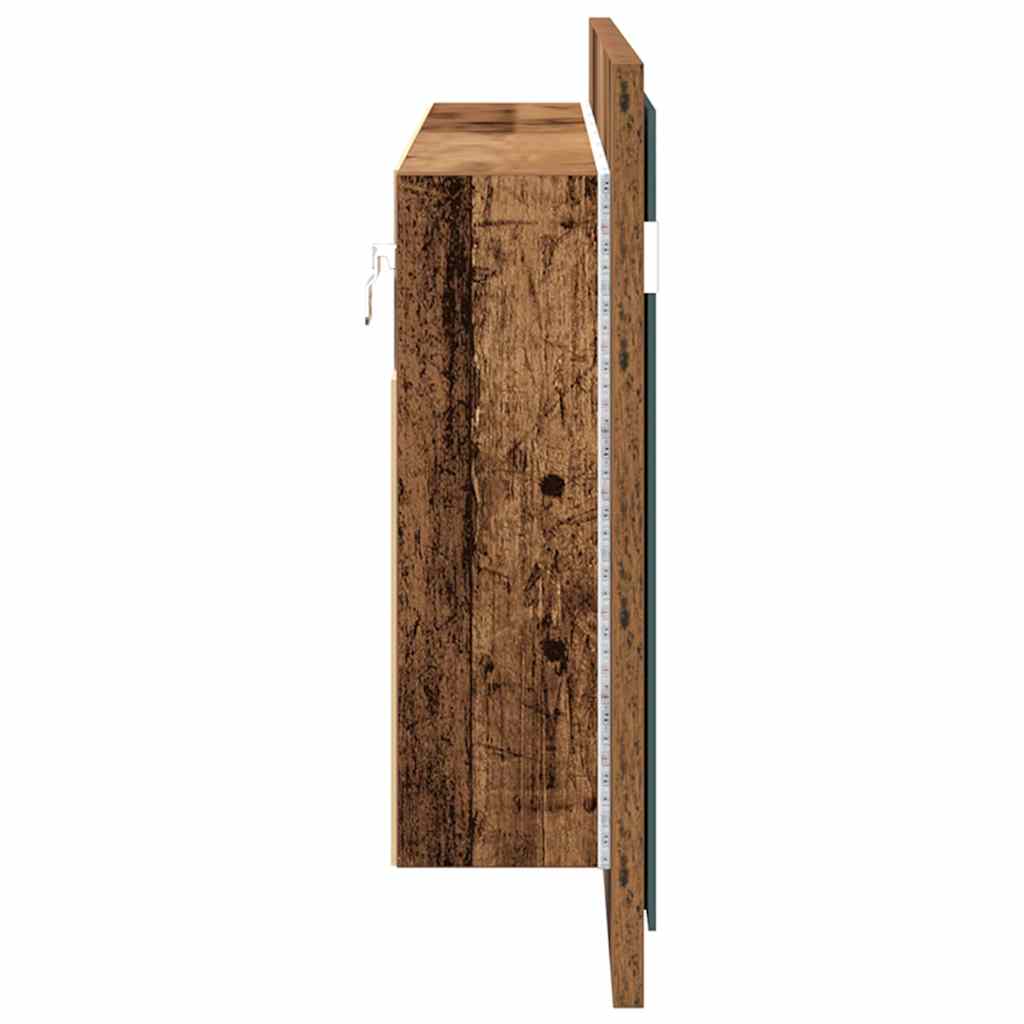 Baderomsspeil LED Speilskap Gammelt Tre Tre, Glass 100 x 45 cm