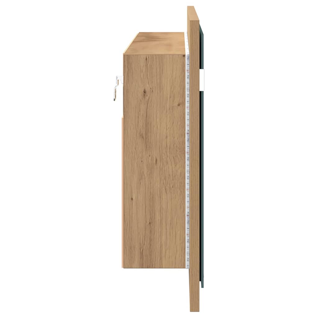 Baderomsspeil LED Speilskap Håndlaget Eik 100x12x45 cm