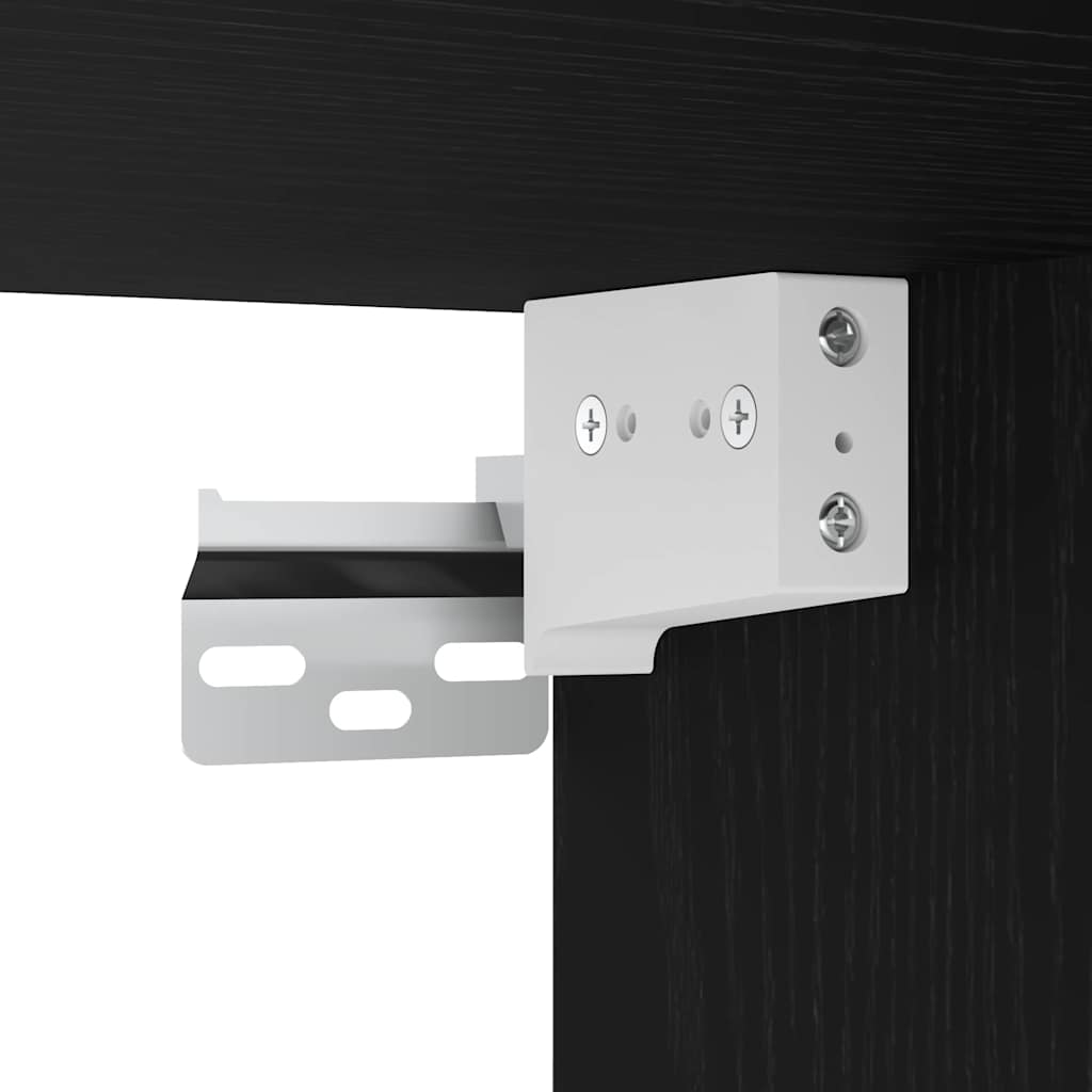 Baderomsspeil LED speilskap Svart Eik 100x12x45 cm