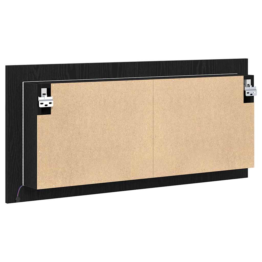 Baderomsspeil LED speilskap Svart Eik 100x12x45 cm