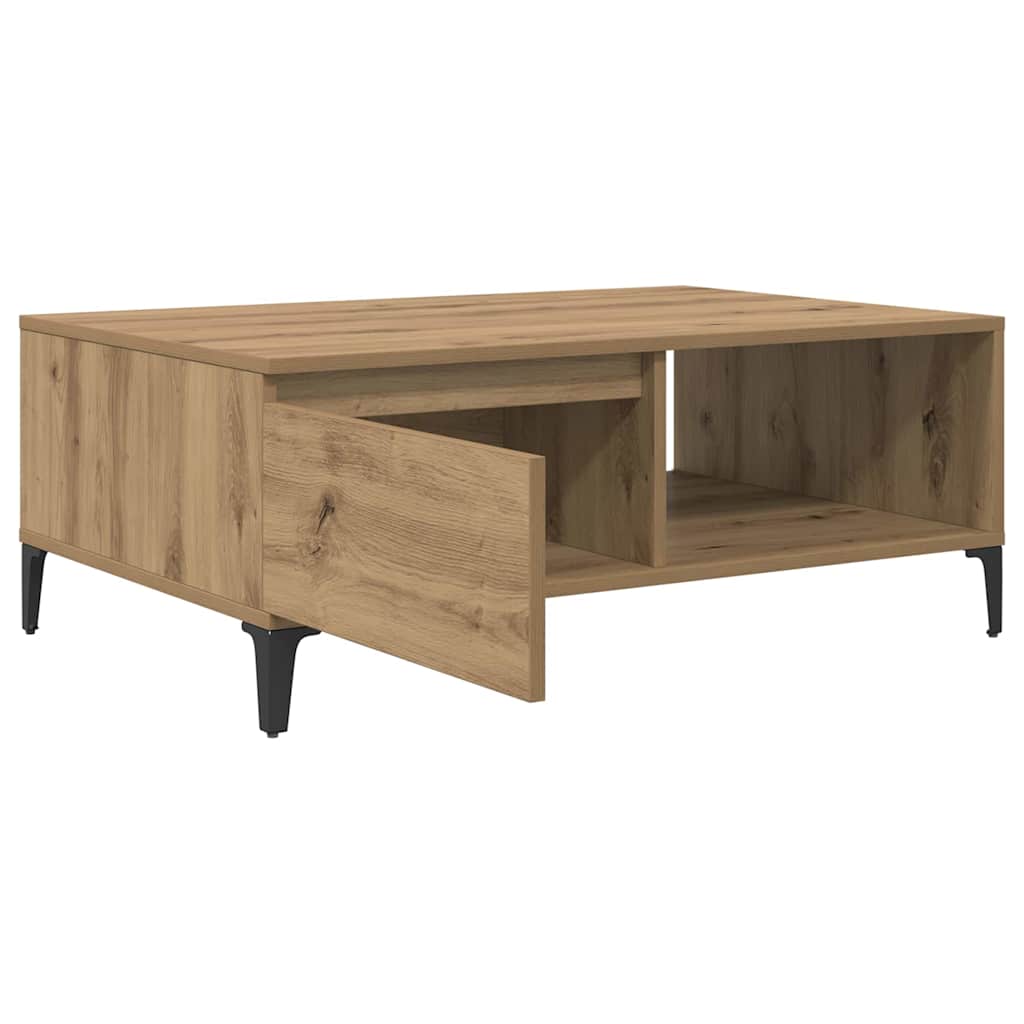 Salongbord Sofabord Artisan Eik med hylle 90 x 60 x 35 cm