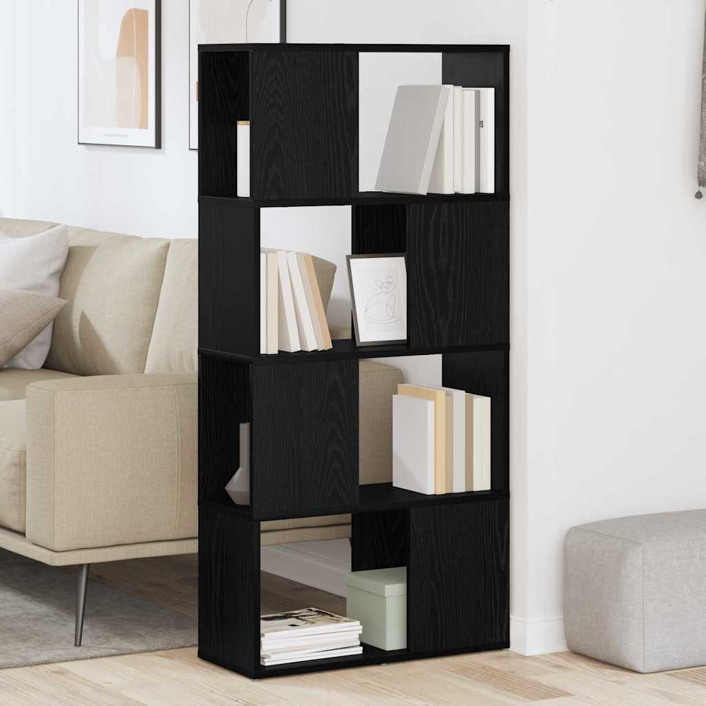 Bokhylle Svart eik Konstruert tre 60 x 24 x 124 cm