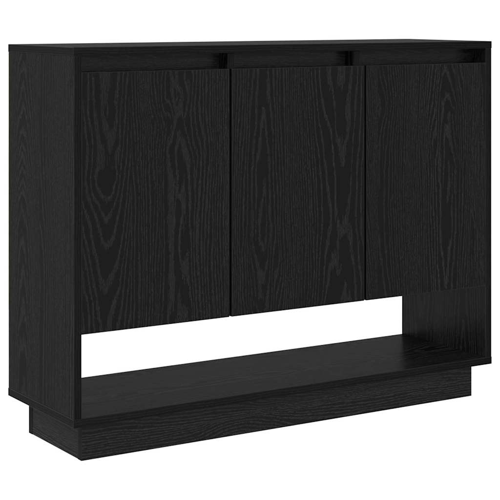 Skjenk Svart Eik med hylle med dør 97 x 29 x 75 cm