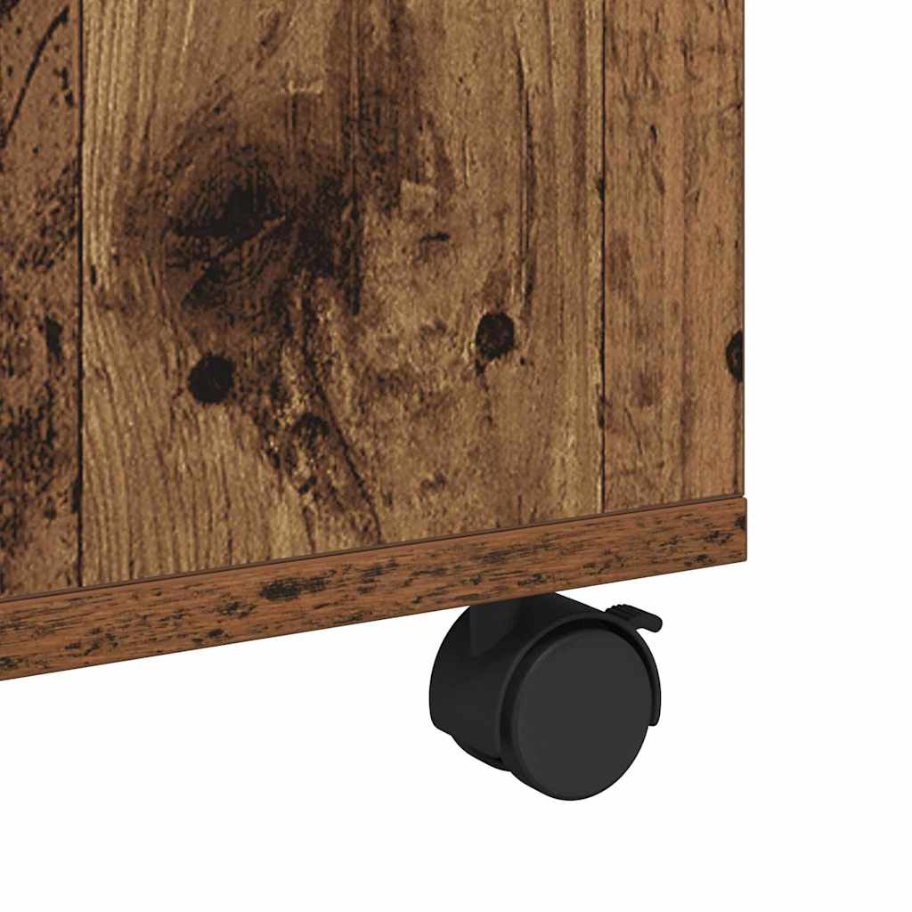 Salongbord Sofabord Gammelt Tre med hjul med lagring 75 x 75 x 38 cm