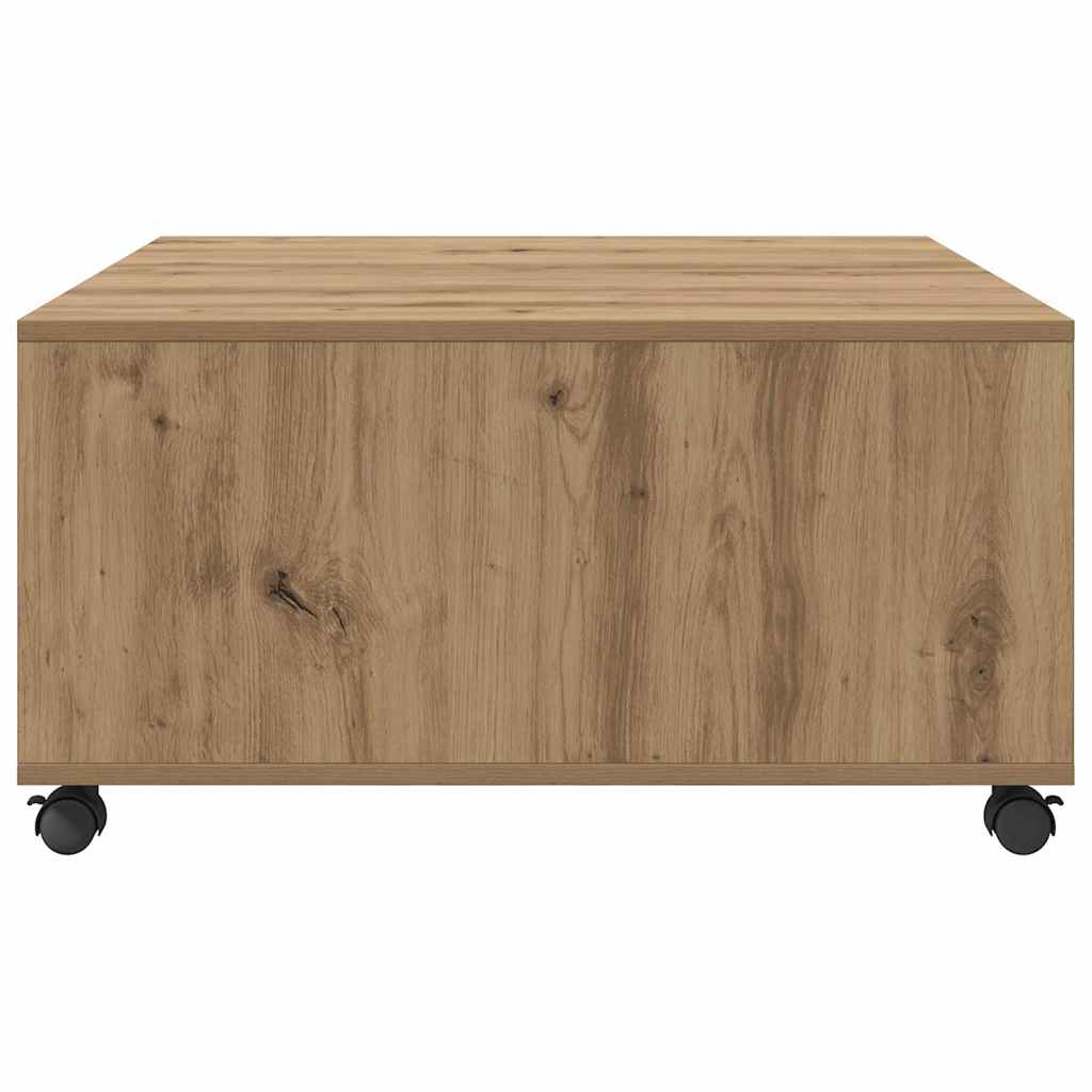 Salongbord Sofabord Artisan Eik med hjul 75 x 75 x 38 cm