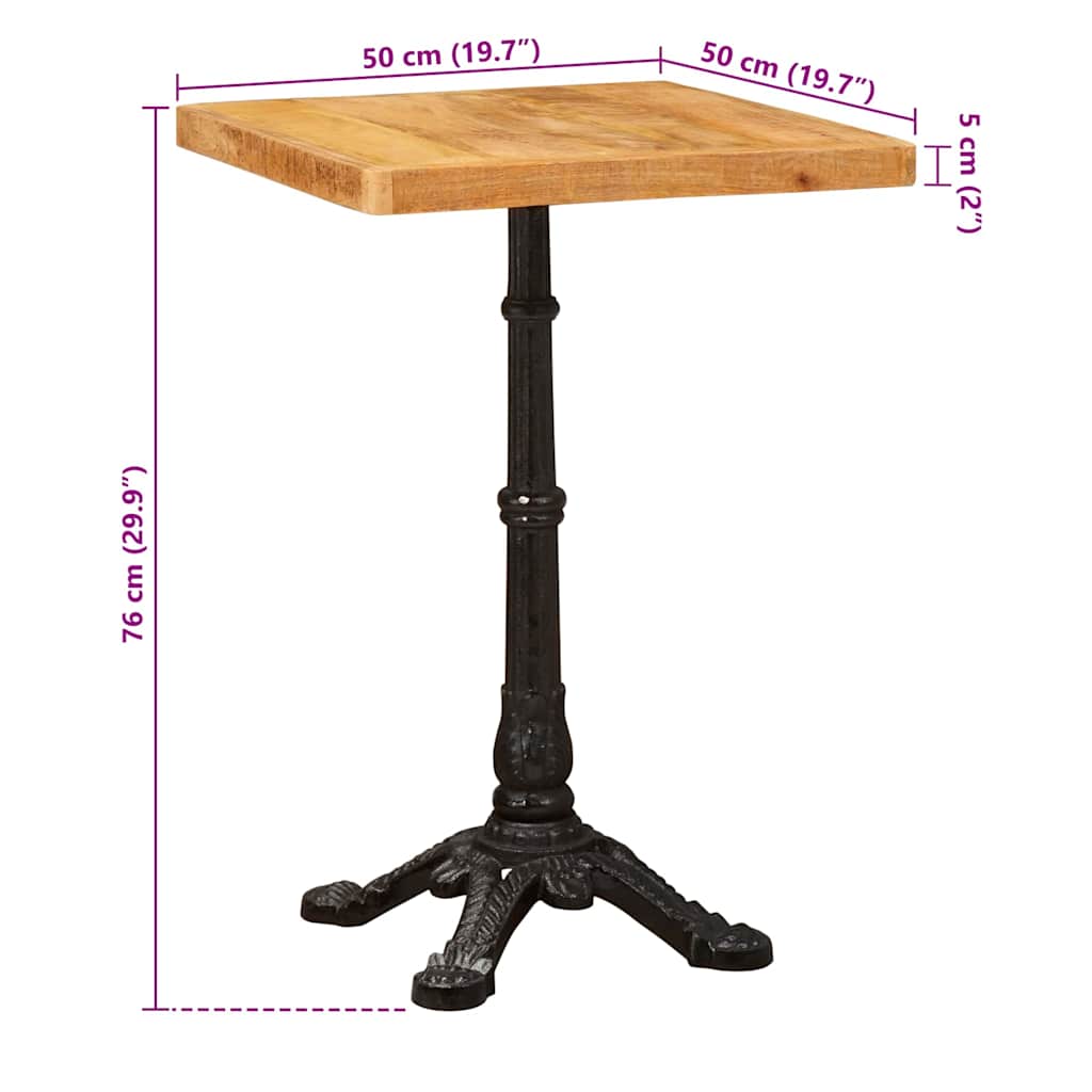 Bistrobord Brun 50 x 50 x 76 cm heltre mango