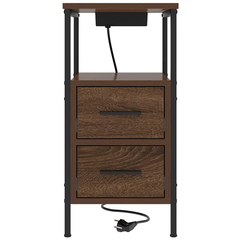 Nattbord Sengbord Brun Eik med skuff 30 x 48 x 61 cm
