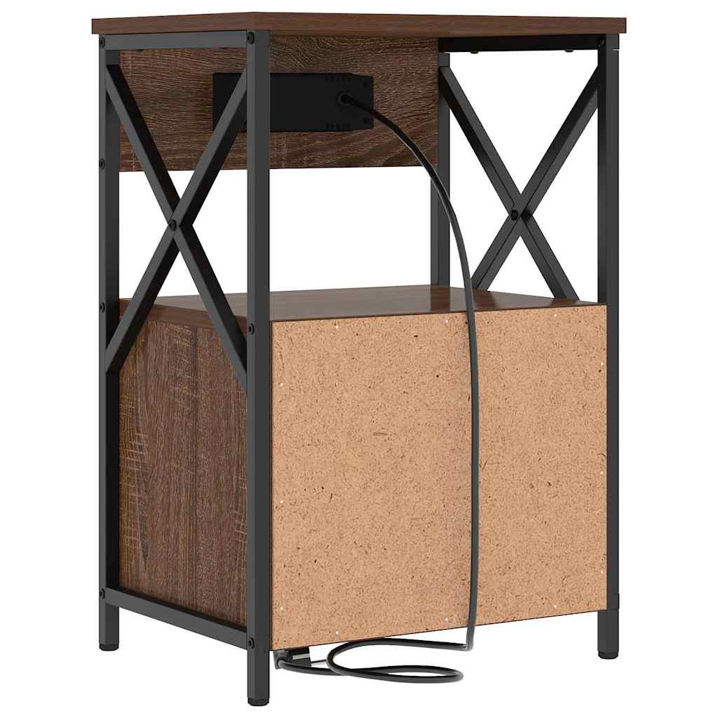 Nattbord Sengbord Brun Eik med skuff 40 x 31 x 60 cm