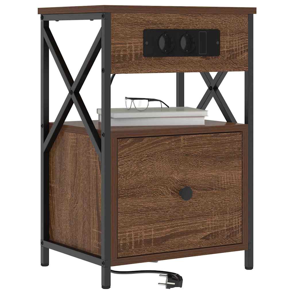 Nattbord Sengbord Brun Eik med skuff 40 x 31 x 60 cm