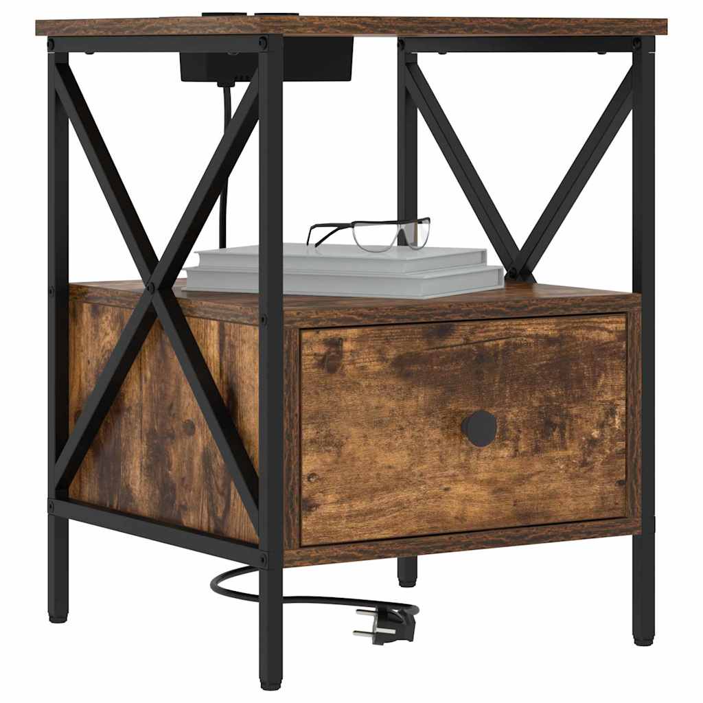 Nattbord Sengbord Røkt Eik 41.5 x 40.5 x 55 cm