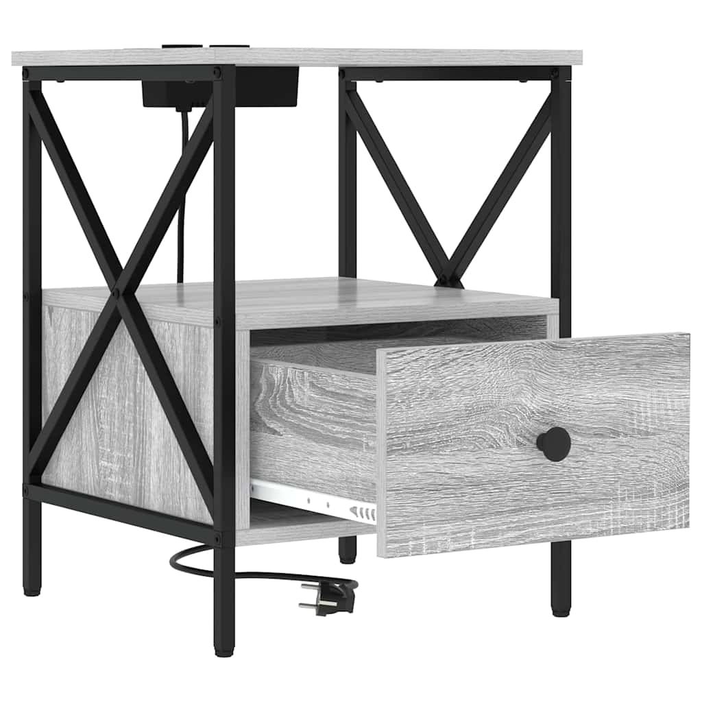 Nattbord Sengbord Sonoma Grå 41.5 x 40.5 x 55 cm