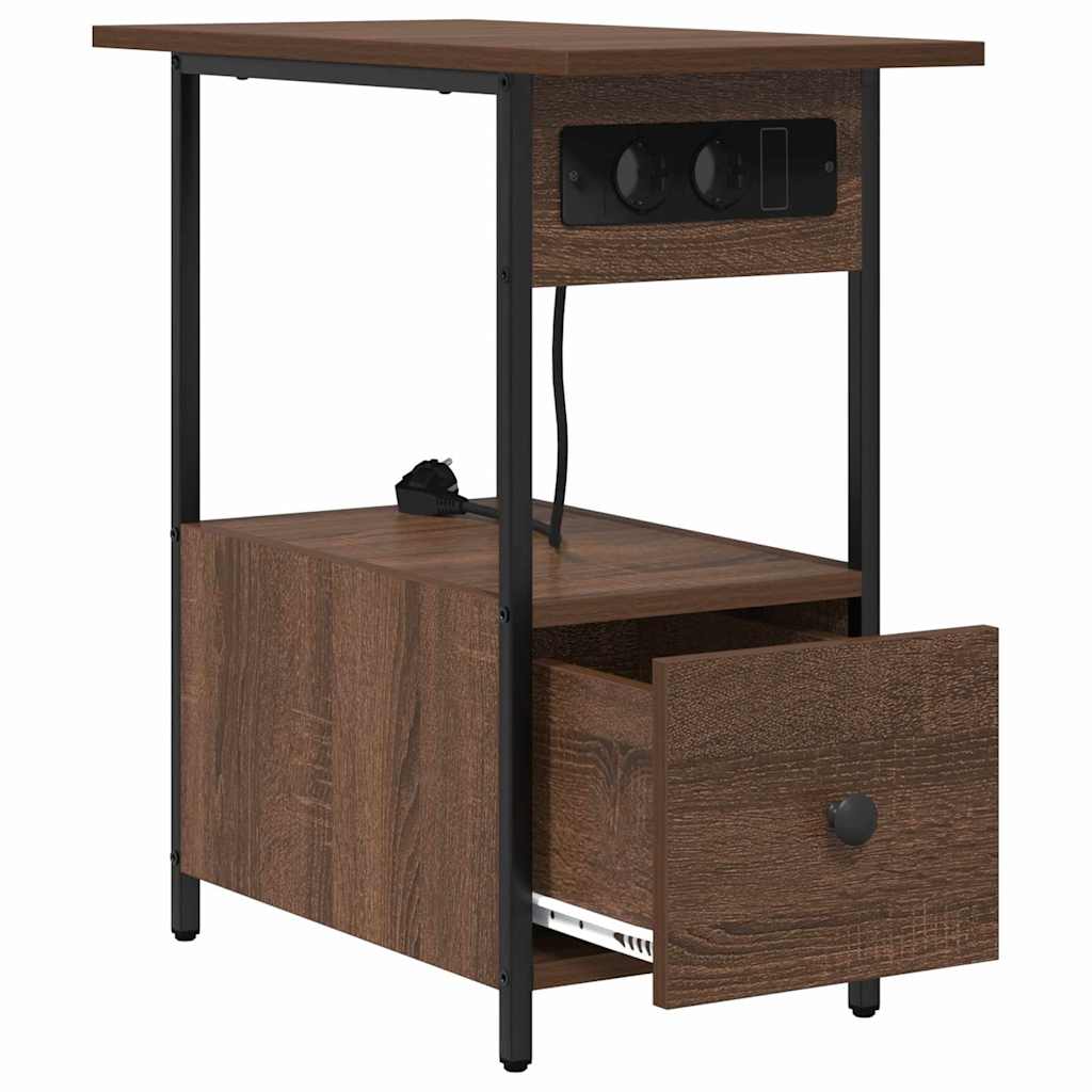 Nattbord Sengbord Brun Eik med skuff 60 x 30 x 61 cm