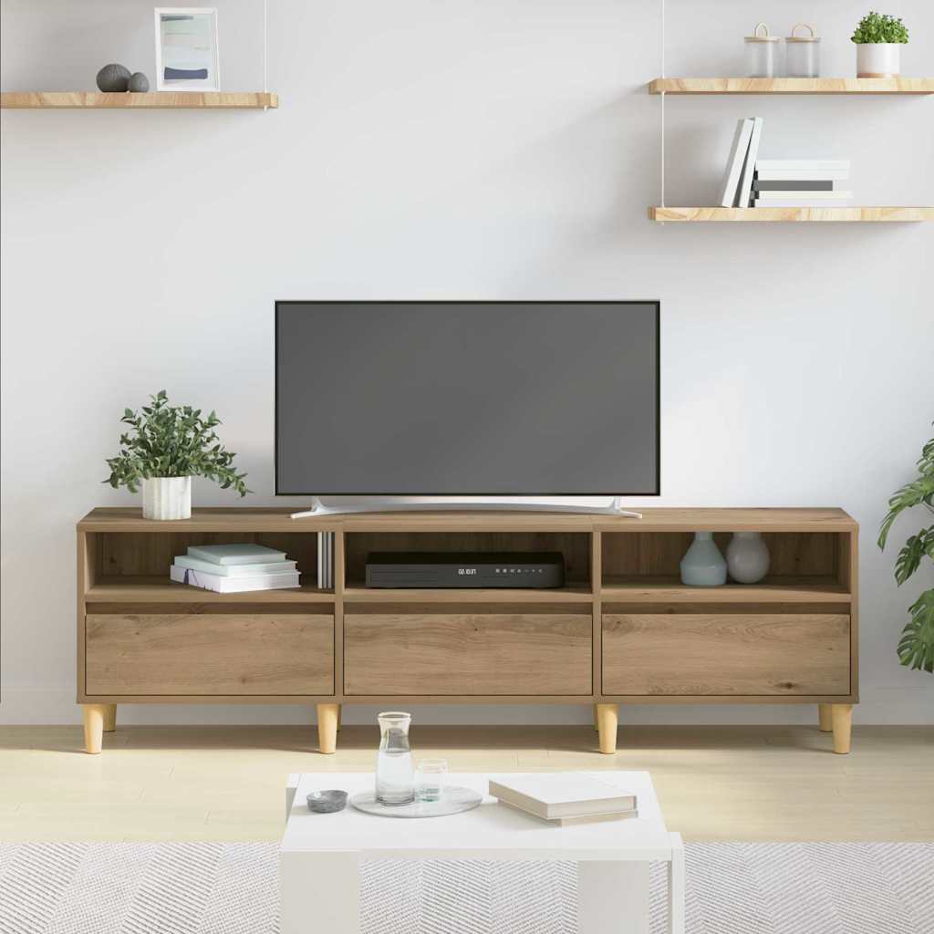 TV-Møbel Artisan Eik TV-skap med skuff med hylle med lagring 150 x 30 x 45 cm