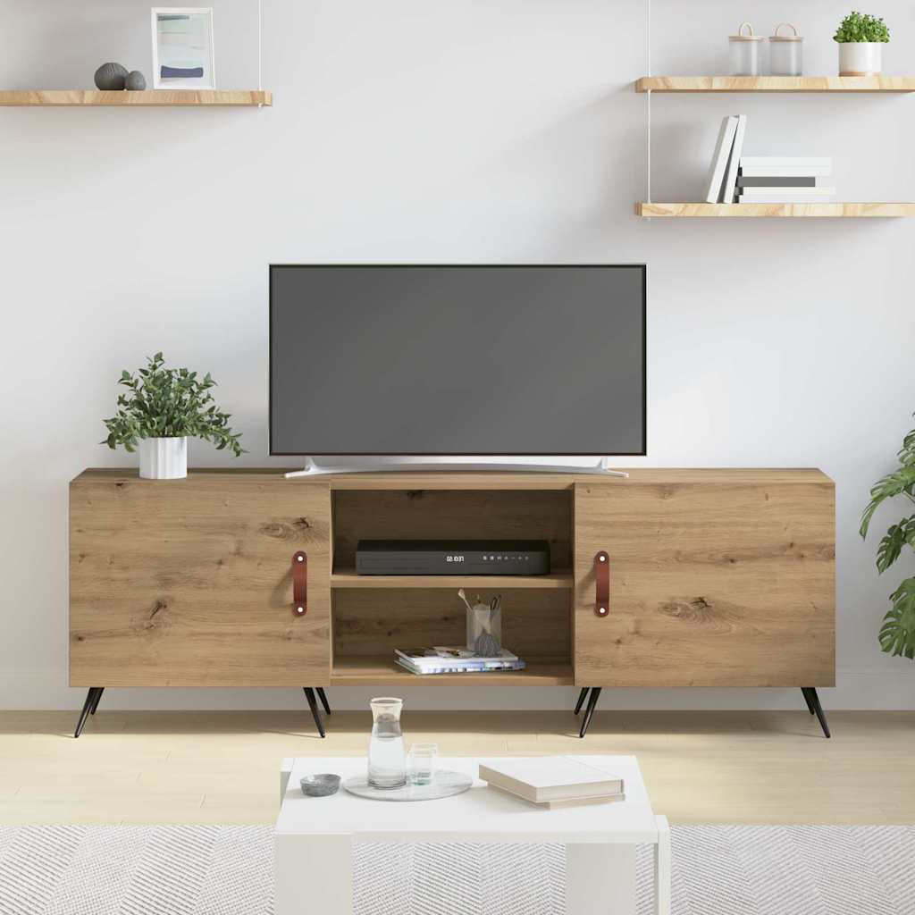 TV-Møbel Artisan Eik TV-skap med hylle med lagring med dør 150 x 30 x 50 cm