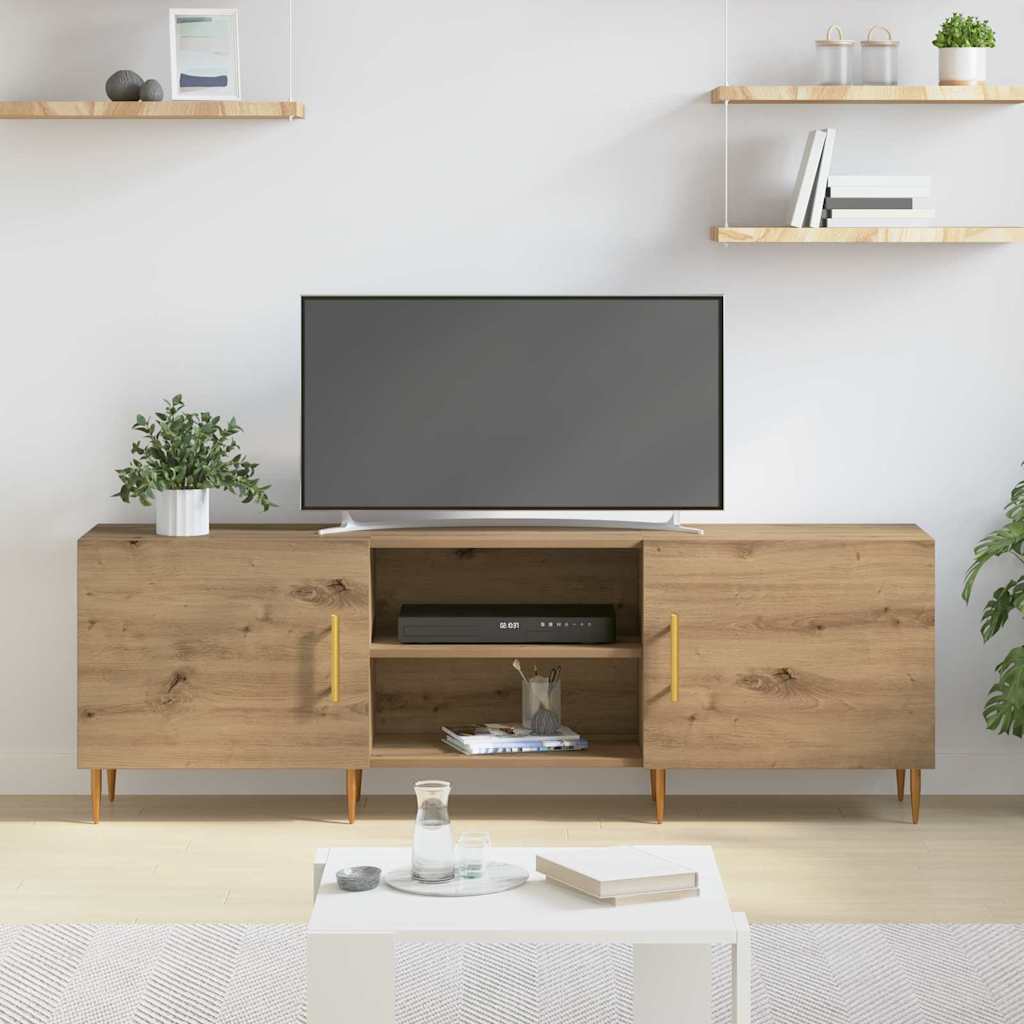 TV-Møbel Artisan Eik TV-skap med hylle med lagring med dør 150 x 30 x 50 cm