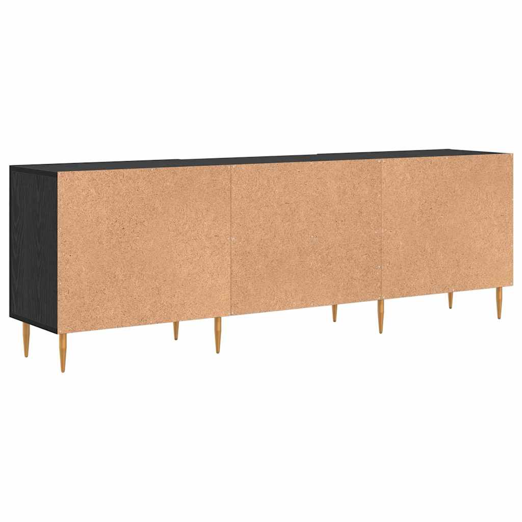 TV-Møbel Svart Eik TV-skap med hylle med lagring med dør 150 x 30 x 50 cm