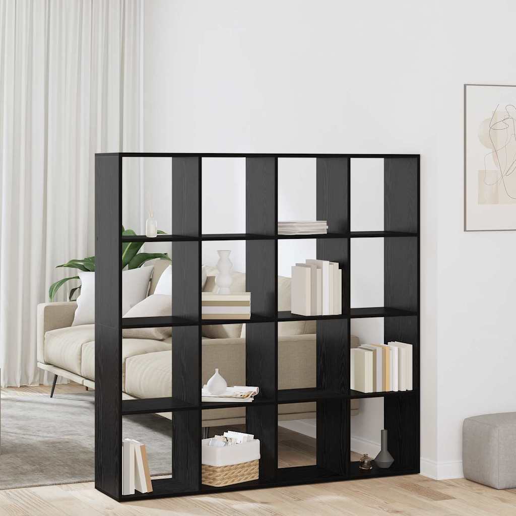Bokhylle Svart Eik 137.5 x 29 x 137.5 cm