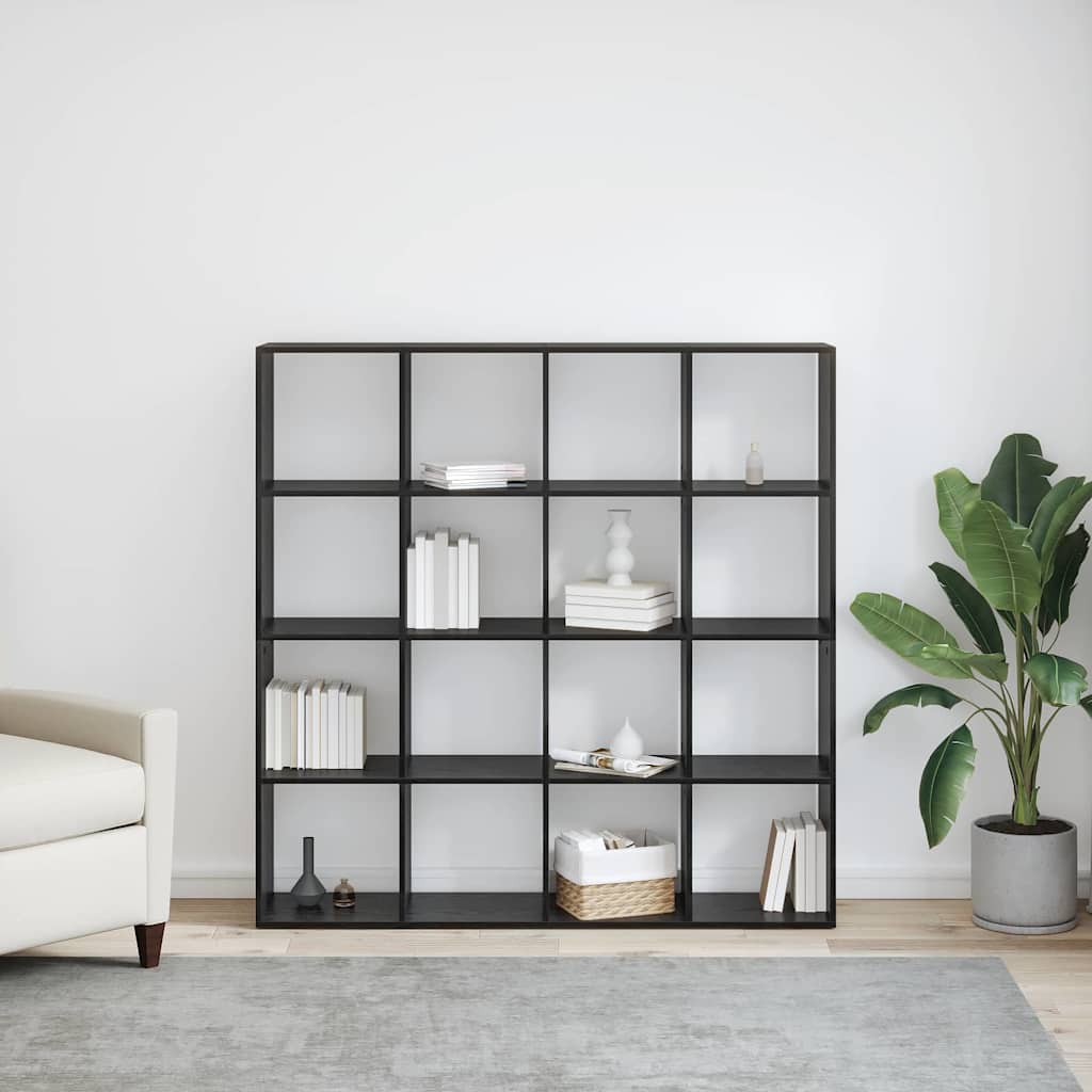 Bokhylle Svart Eik 137.5 x 29 x 137.5 cm