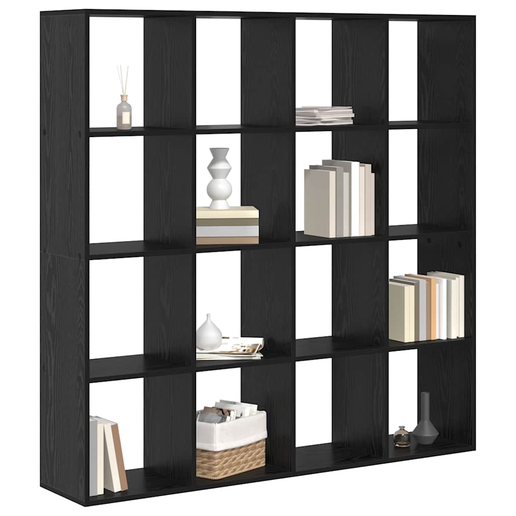 Bokhylle Svart Eik 137.5 x 29 x 137.5 cm