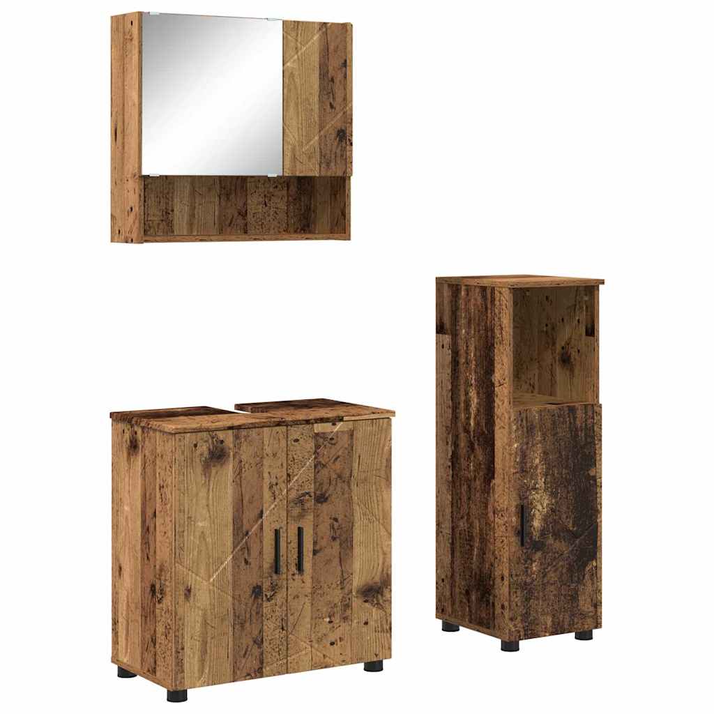 Baderomsmøbelsett 3 pcs Gammelt Tre 61 x 35 x 64 cm