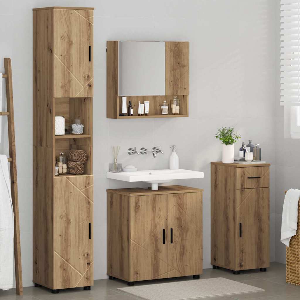 Baderomsmøbelsett 4 pcs Artisan Eik 61 x 35 x 64 cm