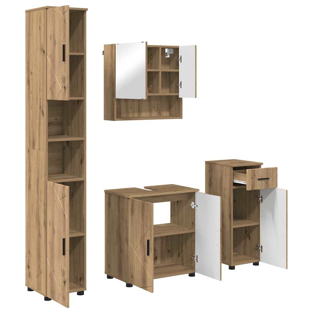 Baderomsmøbelsett 4 pcs Artisan Eik 61 x 35 x 64 cm