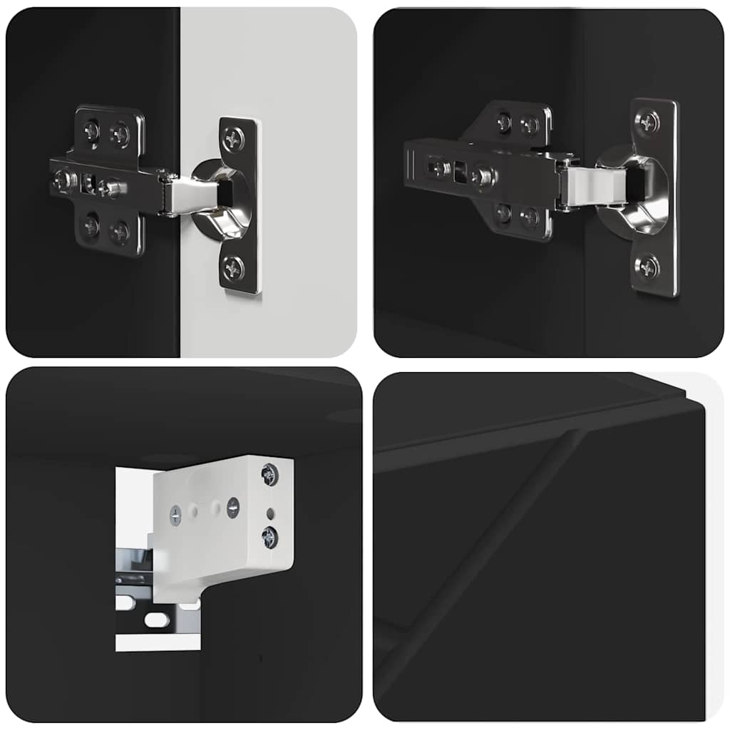 Baderomsmøbelsett Veggmontert 5 pcs Svart 61 x 35 x 64 cm