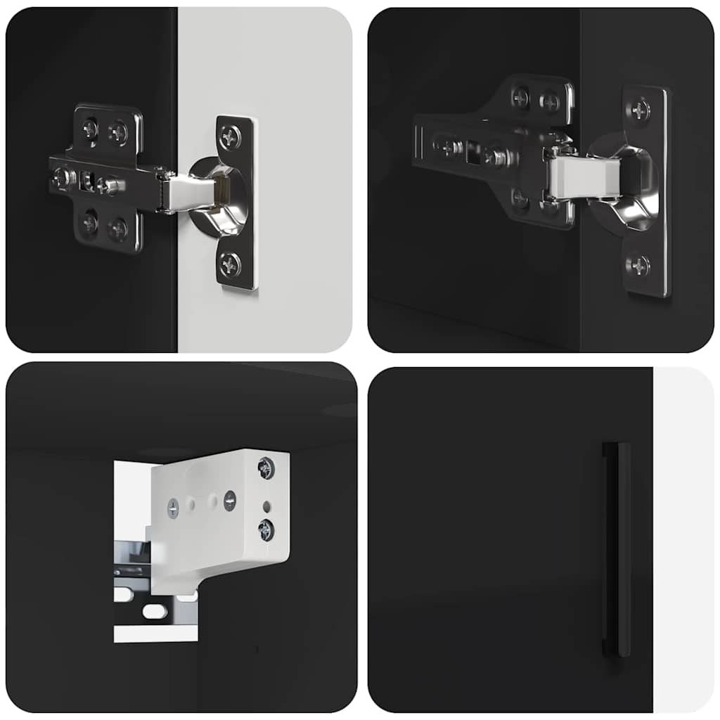 Baderomsmøbelsett Veggmontert 4 pcs Svart 61 x 35 x 64 cm