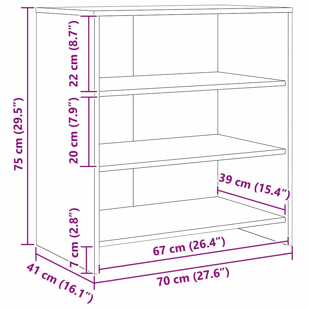 Skap Gammelt Tre med hylle Annet 3 stk 70 x 41 x 75 cm