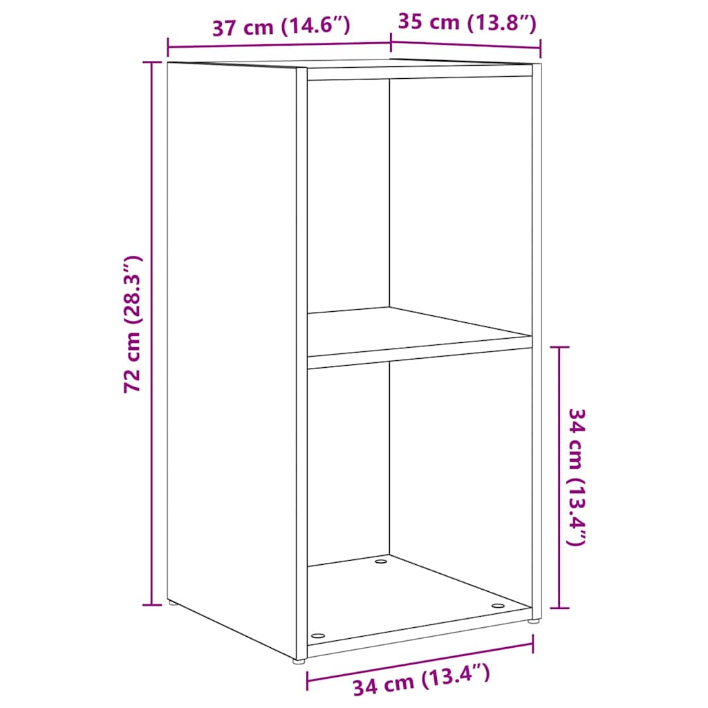 TV-benksett 2 pcs Gamle tre 37 x 35 x 72 cm Konstruert tre