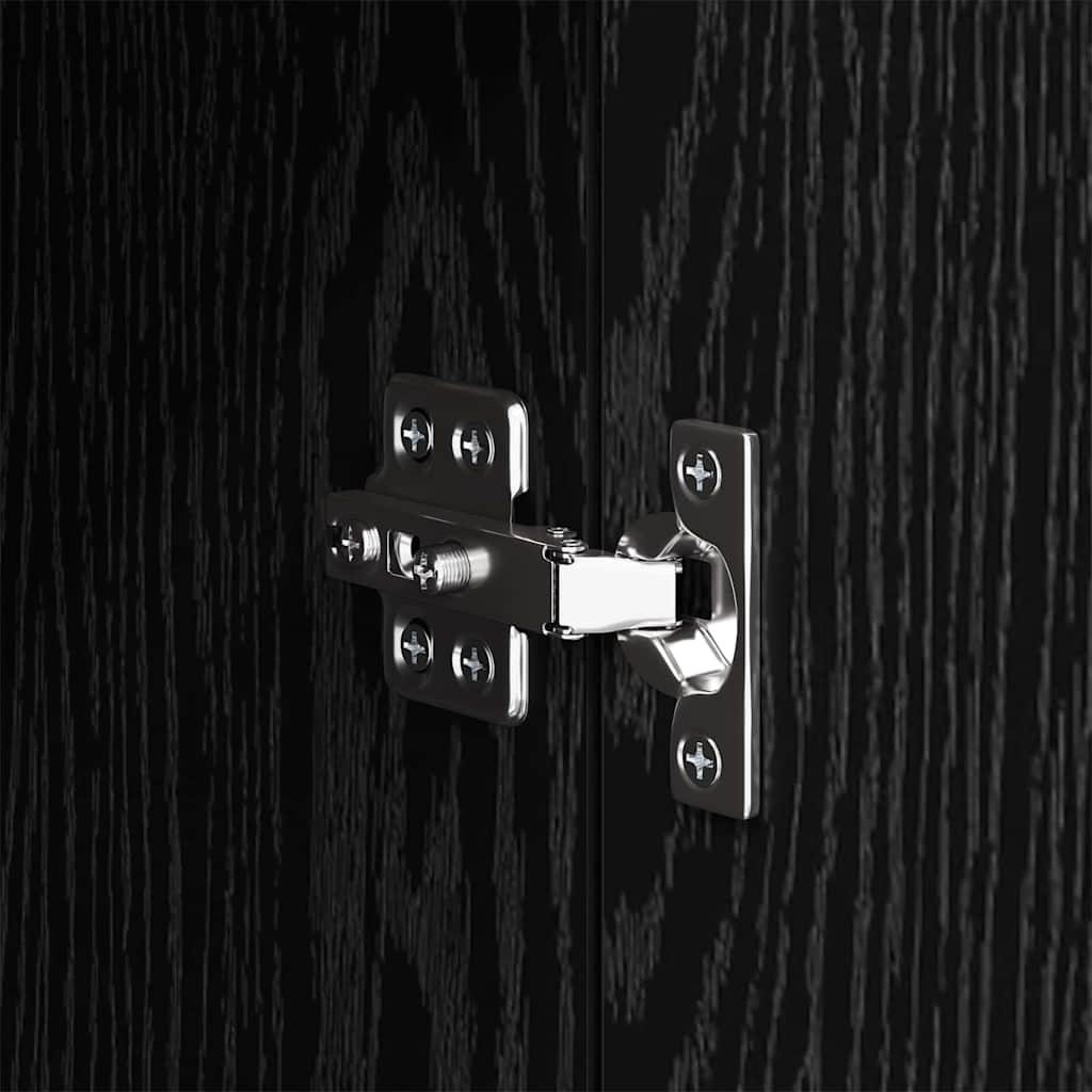 Nattbord Sengbord Svart Eik Nattbordskap med skuff 35 x 50 x 60 cm