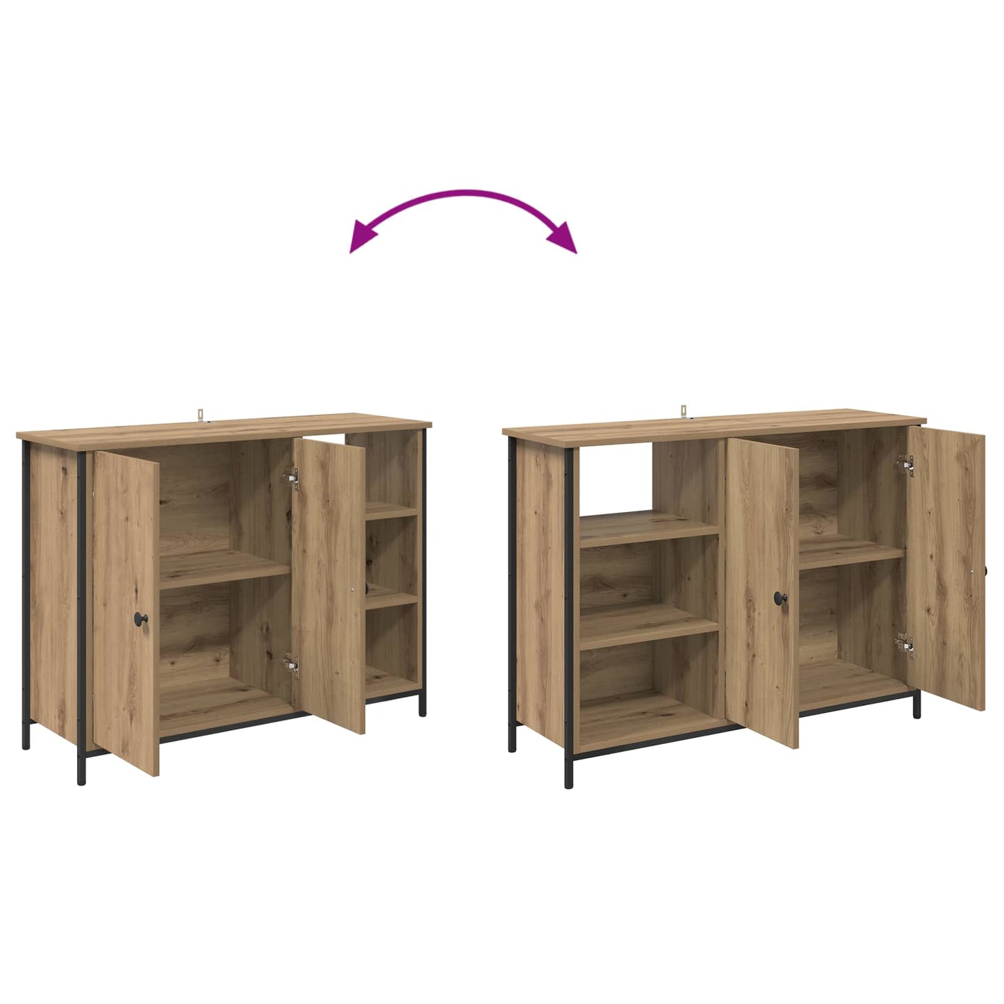 Serviesskap Artisan Eik 100 x 33 x 75 cm Konstruert tre