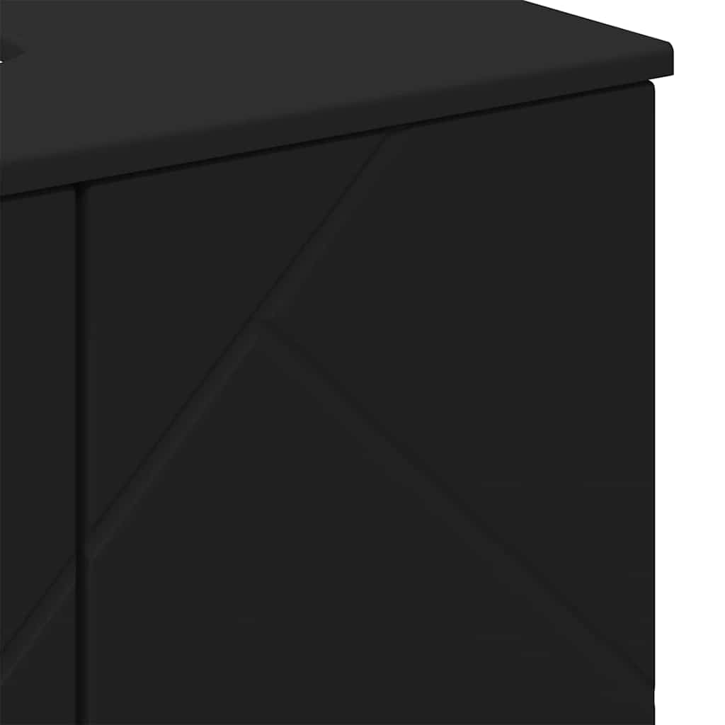Baderomsskap med hylle Svart 61 x 35 x 64 cm Konstruert tre