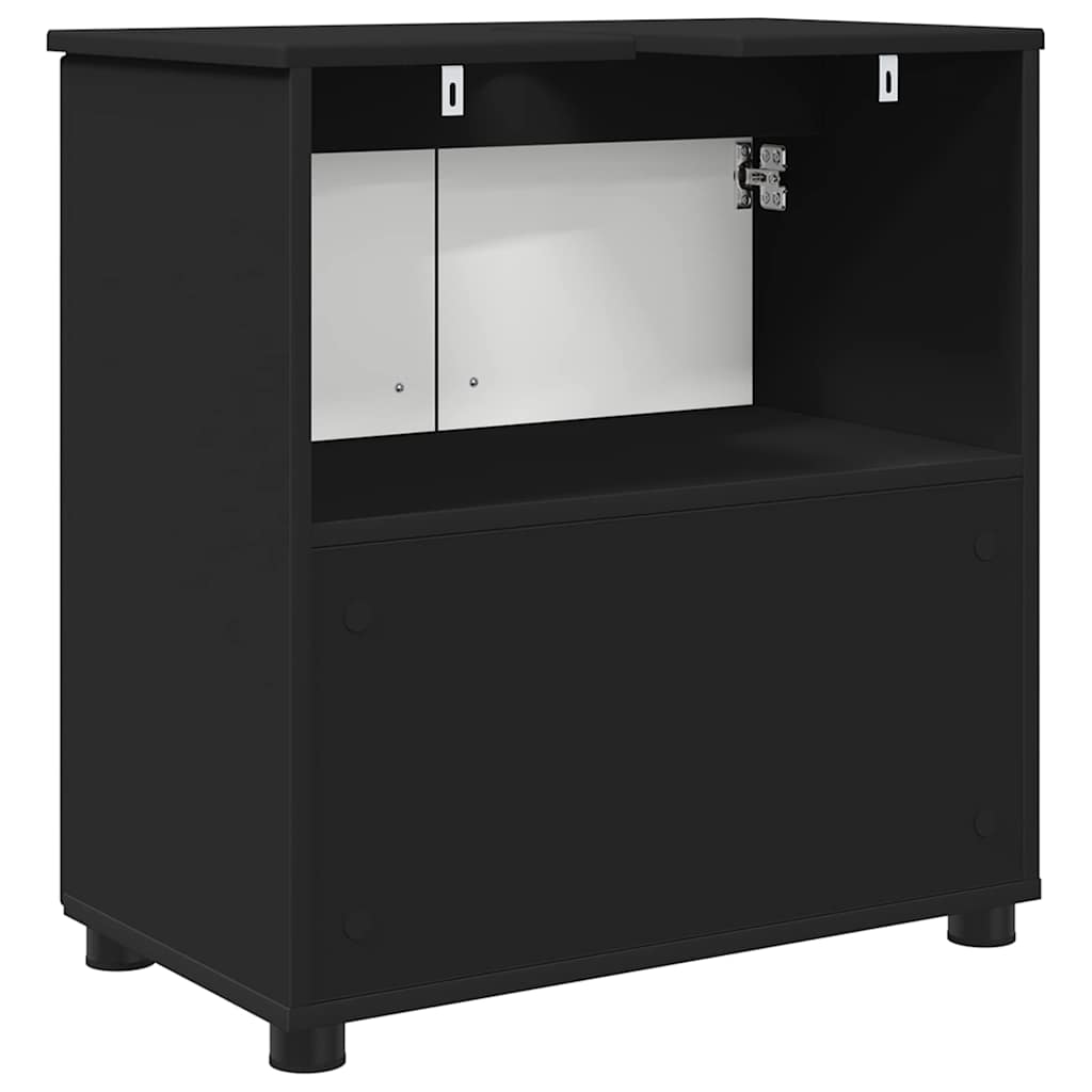 Baderomsskap med hylle Svart 61 x 35 x 64 cm Konstruert tre