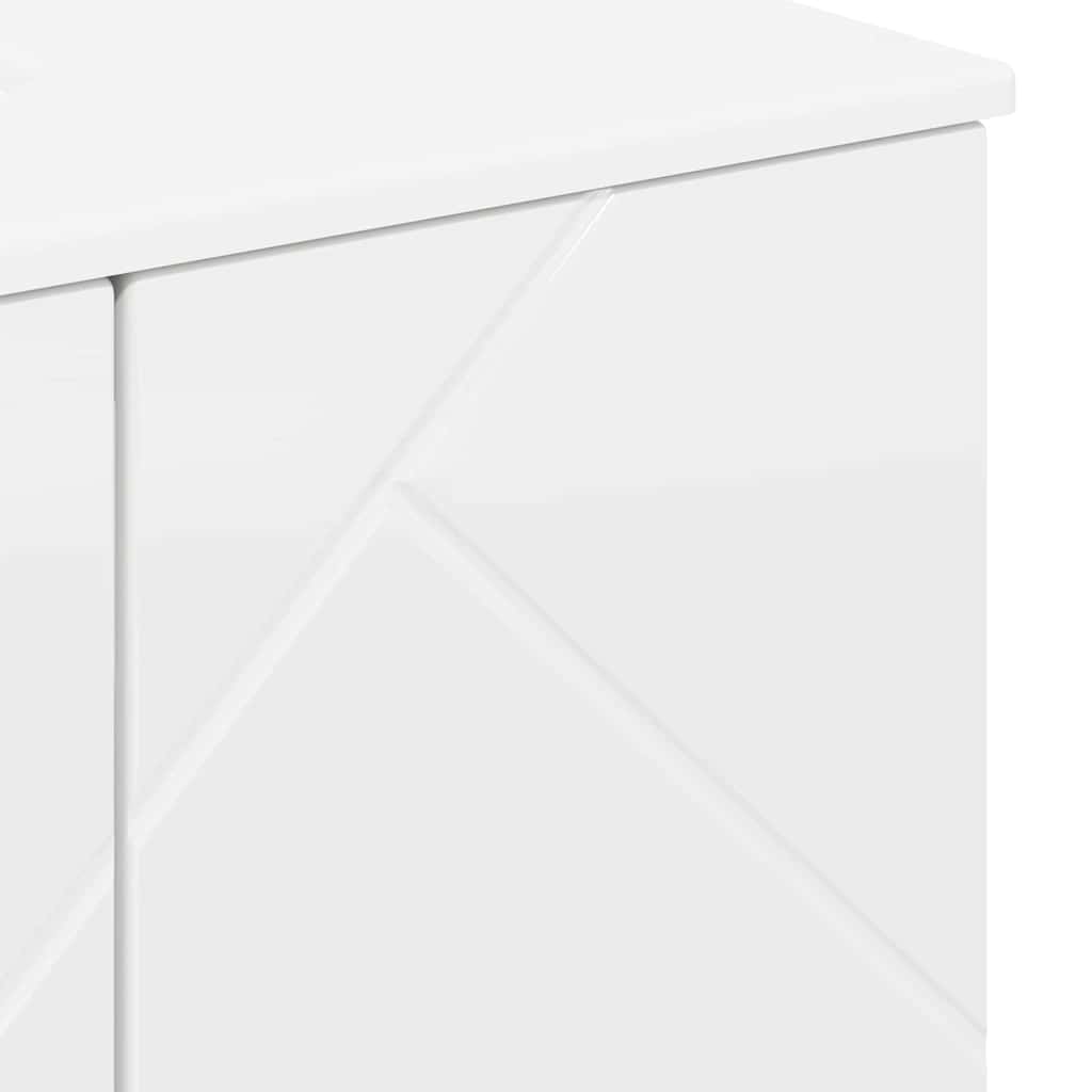 Baderomsskap Høyglans hvit 61 x 35 x 64 cm Konstruert tre