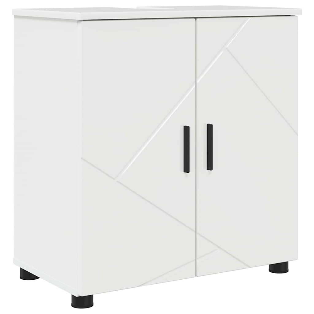 Baderomsskap Høyglans hvit 61 x 35 x 64 cm Konstruert tre