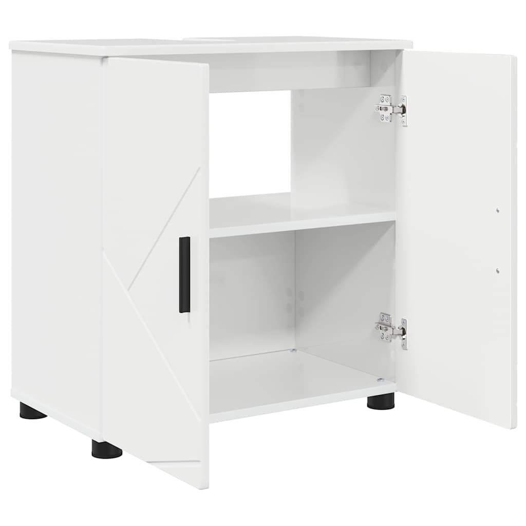 Baderomsskap Høyglans hvit 61 x 35 x 64 cm Konstruert tre