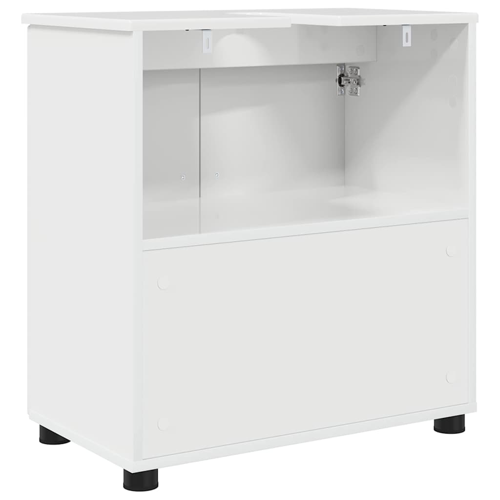 Baderomsskap Høyglans hvit 61 x 35 x 64 cm Konstruert tre