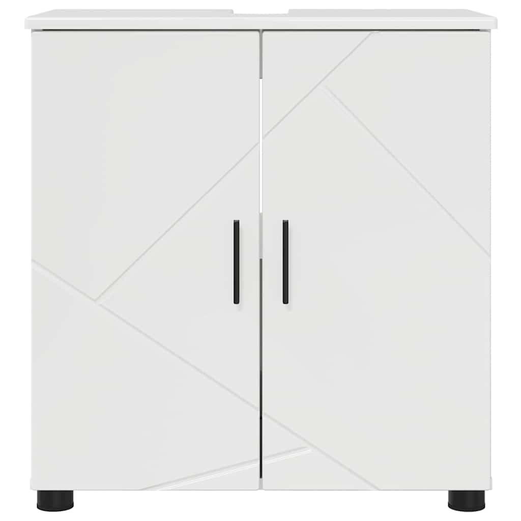 Baderomsskap Høyglans hvit 61 x 35 x 64 cm Konstruert tre