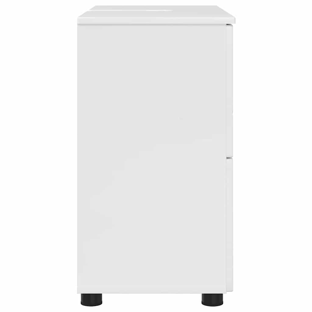 Baderomsskap Høyglans hvit 76.5 x 35 x 64 cm Konstruert tre