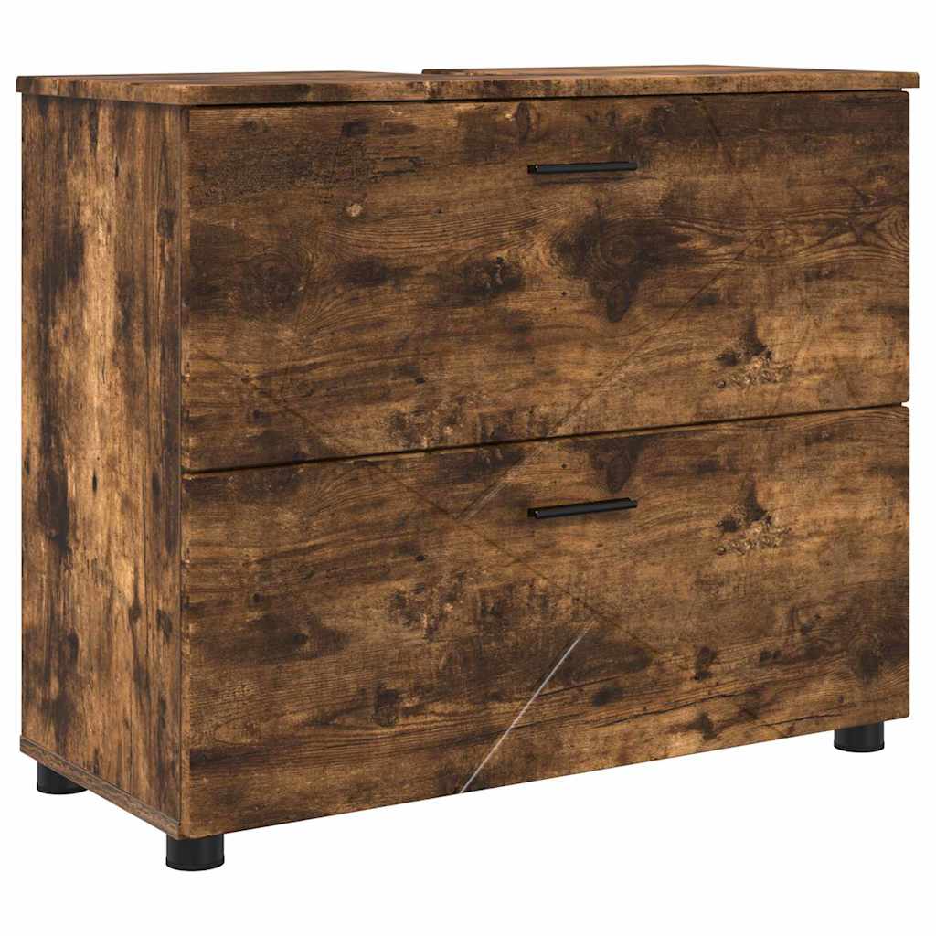 Baderomsskap Røkt eik 76.5 x 35 x 64 cm Konstruert tre
