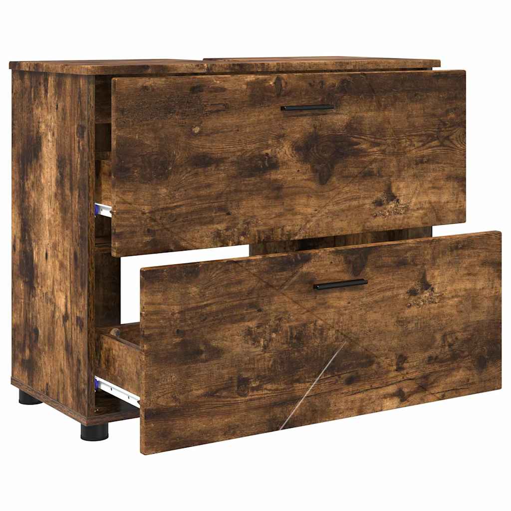 Baderomsskap Røkt eik 76.5 x 35 x 64 cm Konstruert tre