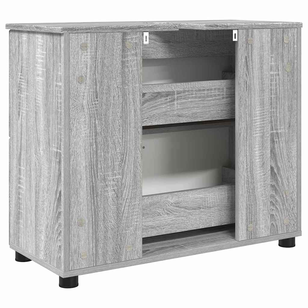 Baderomsskap Grå sonoma 76.5 x 35 x 64 cm Konstruert tre