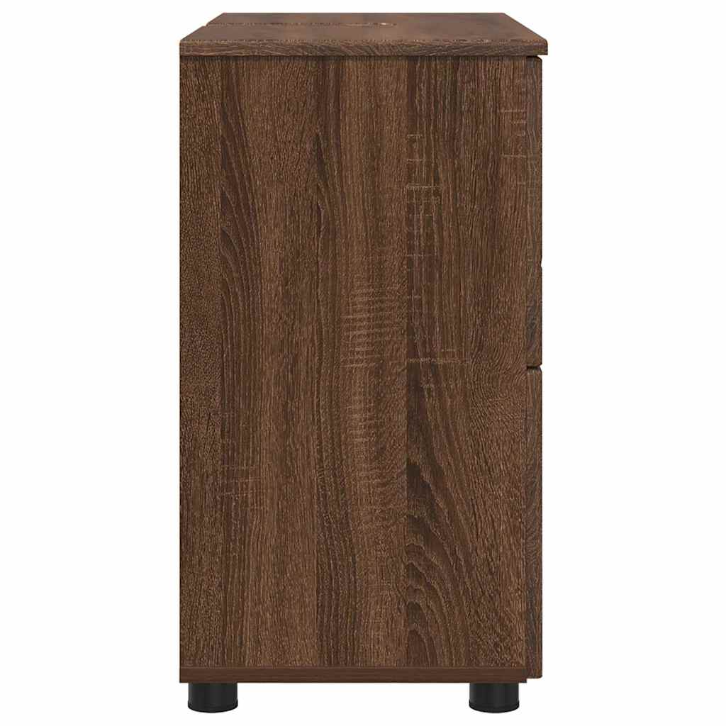 Baderomsskap brun eik 76.5 x 35 x 64 cm Konstruert tre