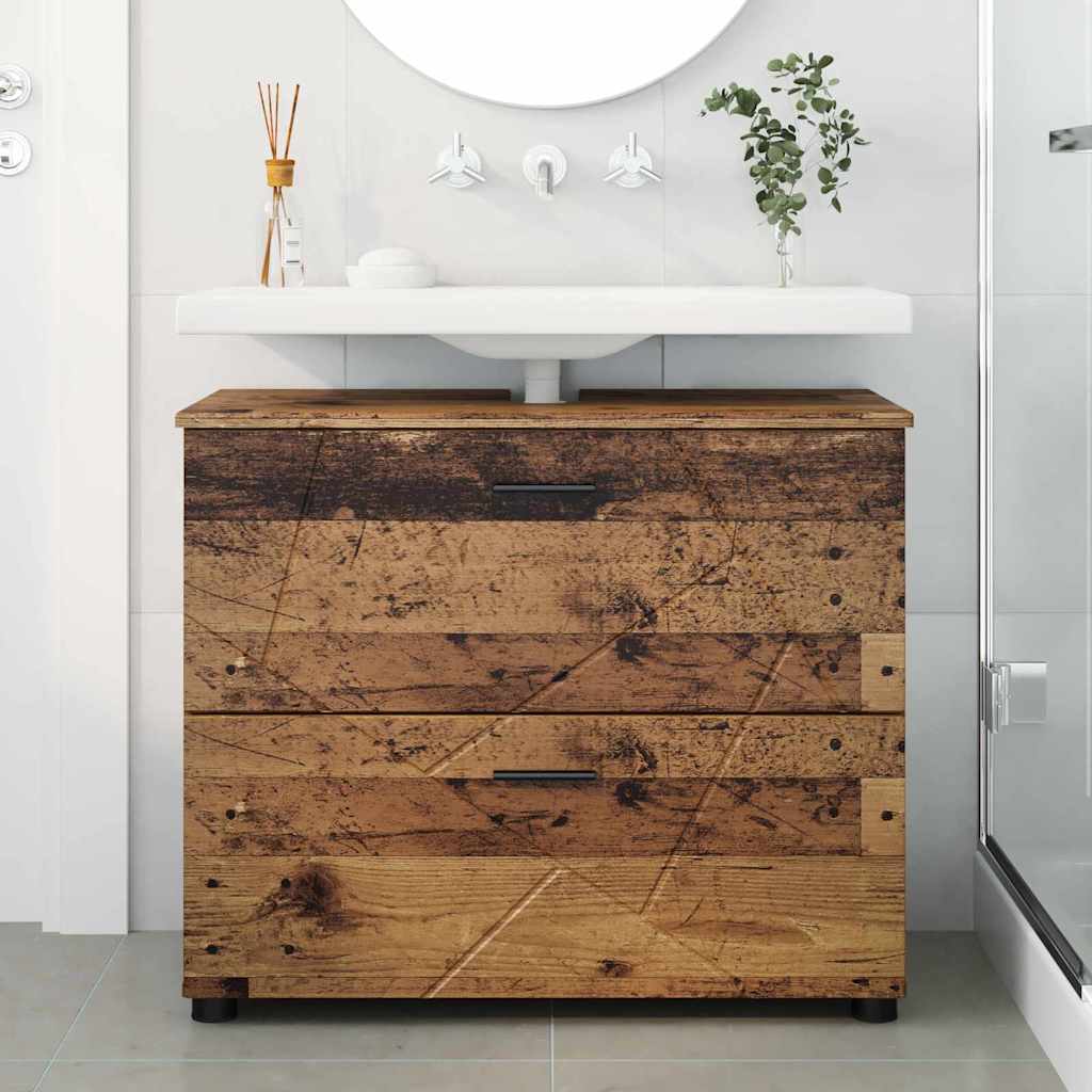 Baderomsskap Gammelt tre 76.5 x 35 x 64 cm Konstruert tre